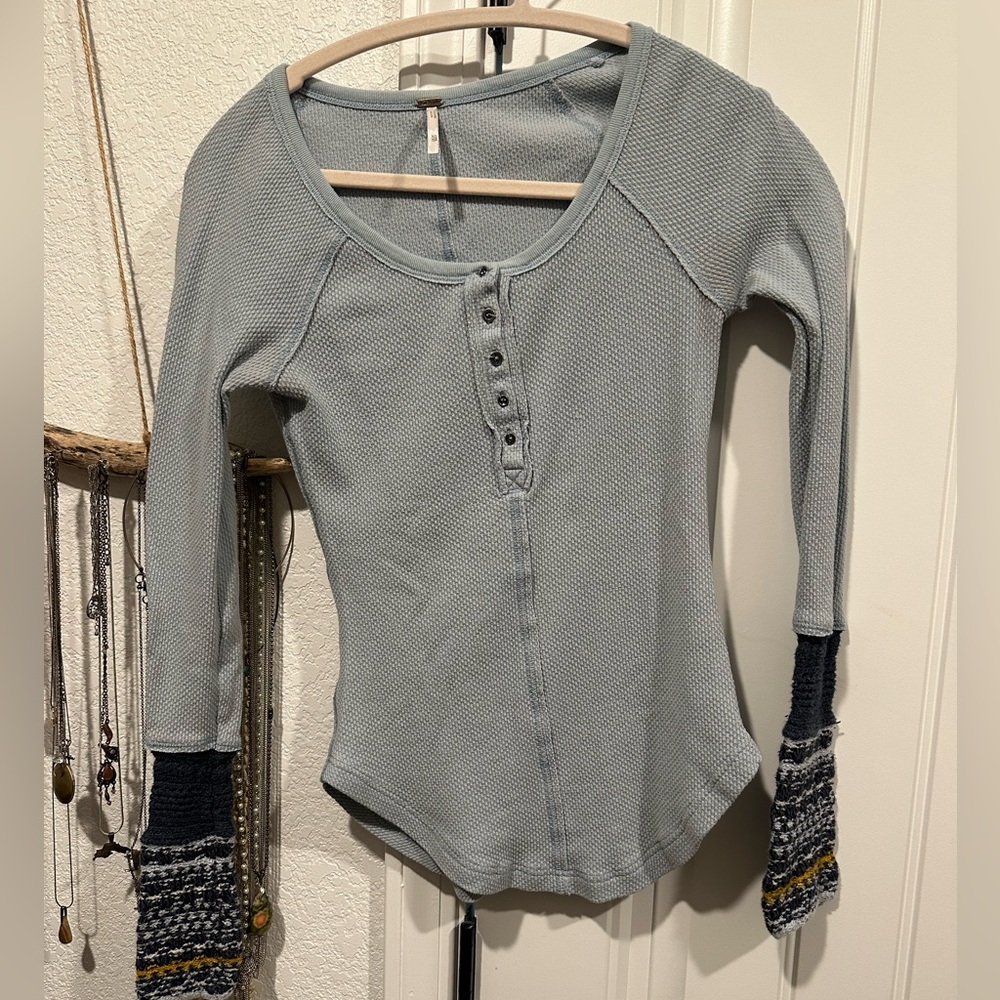 Free People Henley quarter button down.